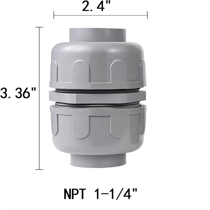 (1Pcs) NPT 1-1/4 inch Liquid-Tight Connector,PVC Flexible Conduit Double-Ended Connector,Straight 180 Degree,Two-Way Conduit Connector,Electrical Conduit Fittings