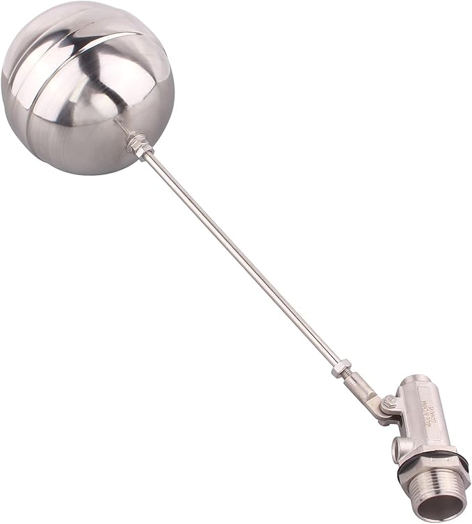 Stainless Steel Float Ball Valves - 1” NPT Male Thread Flow Control Float Sensor Valve Automatic Water Level Control Float For Tank Pond Water Tower