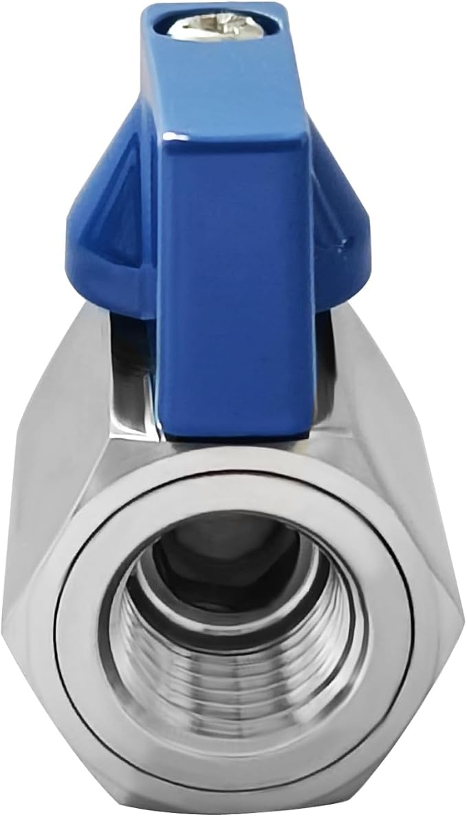 316 Stainless Steel Mini Ball Valve 1/4" NPT Male x Female Thread Shut Off Valve for Water,Oil and Gas (Pack of 2)