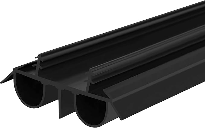 36" Kerf Slide-in Double Bulb Seal Weatherstrip Door Bottom – Durable Seal for Energy Efficiency & Draft Protection (Black)