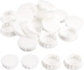 uxcell 1-9/16" Plastic Hole Plugs, 16Pcs Flush Type Panel Round Snap in Fastener Knockout Locking Plugs for Furniture Insert End Caps Panels, White
