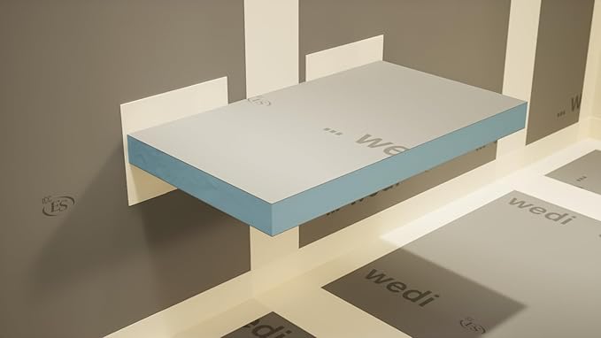 The Original Floating Shower Bench Kit­® with Wedi® Building Boards & Original Shower Bench Bracket® (12x60)-Ideal for New Constructions or Bathroom Reno'sShower Projects, Shower Bench Kits,