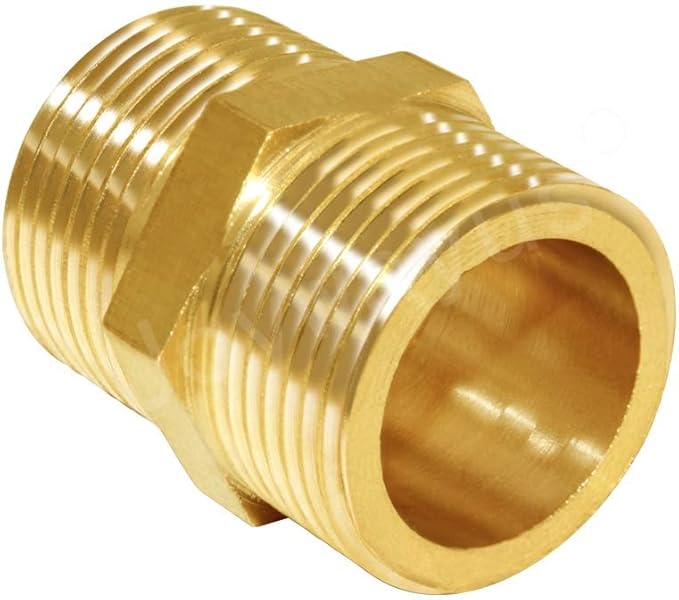 Joywayus Brass Pipe Fitting Hex Nipple Equal 2Pcs 3/4"NPT Male + 2Pcs 3/4"NPT Female Air Fuel Water (Pack of 4)