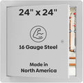 Best 24" x 24" Universal Access Panel – Flush Steel Door with Exposed Flange for Walls or Ceilings, 16-Gauge Cold Rolled Steel Frame, Screwdriver Cam Latch, White Powder-Coat Primer Finish, BA-UAP