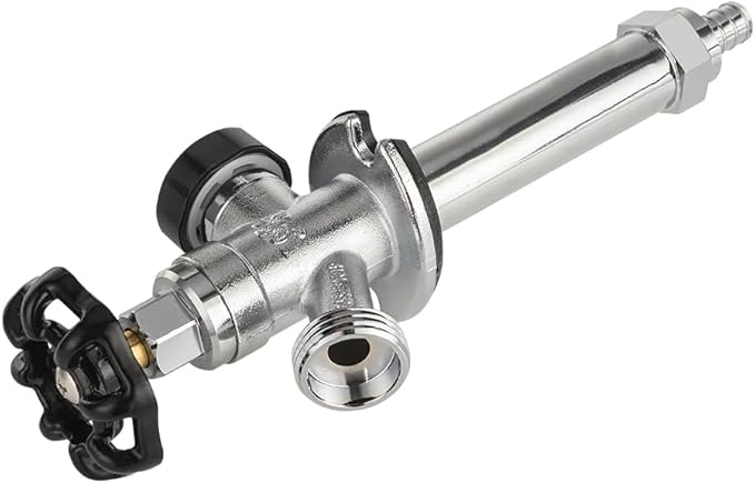 EFIELD 4-inch Anti-Siphon Frost Free Sillcock 1/2 inch Barb Crimp Pex X 3/4 inch Hose Bibb, Chrome Plated Brass Body, (4-inch),(SILLCOCK024)