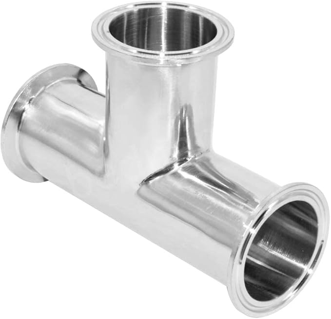 Beduan 1.5" Tri Clamp Tee 3 Way Stainless Steel 304 Sanitary Fitting (38mm Pipe OD, Pack of 2)