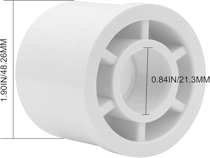 10Pack 1-1/2"x 1/2" PVC DWV Reducing Bush Adapter Pipe Fitting SCH40 PVC Reducer Bushing (Socket x Socket) PVC Pipe Reducing Bushing Fitting for Home Sewer Plumbing