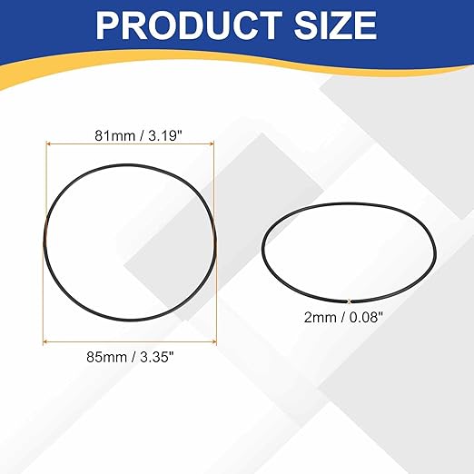 HARFINGTON 10pcs Nitrile Rubber O-Rings 85mm OD 81mm ID 2mm Width Metric Buna-N NBR Sealing Gasket Plumbing Sealing Repair O Rings for Car Auto Vehicle Repair Faucet Air Gas