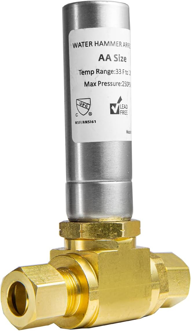 EFIELD MH-231-2-FM Tee Stainless Steel Water Hammer Arrestor,3/8" OD Comp. X 3/8" OD Female Comp. For Dishwasher Connection,(HAMMER013)