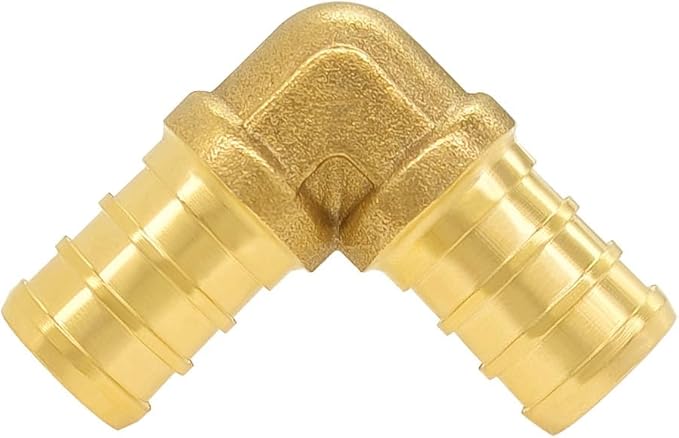 Hooshing 18PCS PEX Fittings Combo 1/2 inch, PEX Coupling (8PCS) 90 Degree Elbow (6PCS) Tee (4PCS) Brass Barb Crimp Fitting