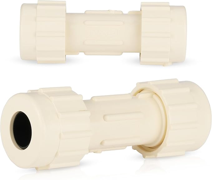 (Pack of 2) EFIELD 3/4"Compression Coupling,CPVC Fittings for Plumbing Installations and Repair (3/4"x3/4"COM),(CPVC049-2)