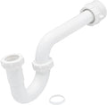 1-1/4 Inch P-Trap Kit, Polypropylene Tubular with PVC Marvel Adapter, Ribbed Threaded Nuts for Strong Leak-Free Connection, Includes J-Bend, Wall Arm & Washers