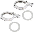 QiiMii Stainless Steel 304 Single Pin Heavy Duty Tri Clamp with Wing Nut for Ferrule TC 2.5" with 1 pc Silicone Gasket, 2 Pack
