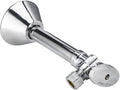 EFIELD 1/4-Turn Angle Stop Valve with 5-inch Sweat Copper Tube Extension, 1/2 inch Sweat x 3/8 inch OD Comp, Chrome Plated,(VALVE145)