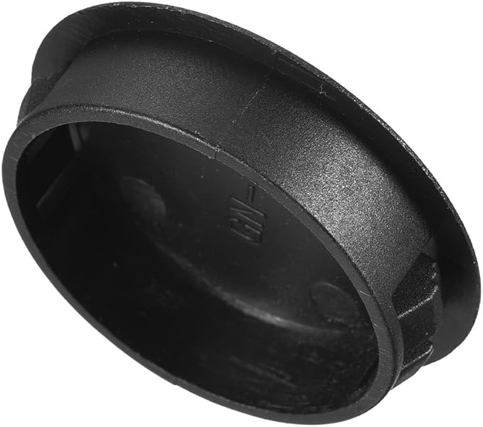 uxcell 1-9/16" Plastic Hole Plugs, 16Pcs Flush Type Panel Round Snap in Fastener Knockout Locking Plugs for Furniture Insert End Caps Panels, Black