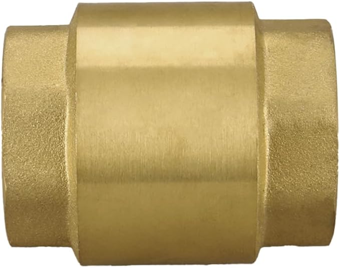 Brass 3/4" NPT Female Inline Spring Check Valve One-Way Non-return Prevent Water Backflow (Pack of 2)
