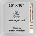 Best 16" x 16" Universal Access Panel – Flush Steel Door with Exposed Flange for Walls or Ceilings, 16-Gauge Cold Rolled Steel Frame, Screwdriver Cam Latch, White Powder-Coat Primer Finish, BA-UAP
