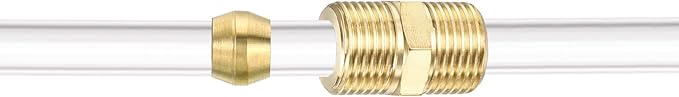 PATIKIL 10mm Tube OD Brass Compression Sleeves Ferrules, 50 Pack Brass Ferrule Fitting Brass Compression Fitting Assortment Kit for Air Water Gas Pipe