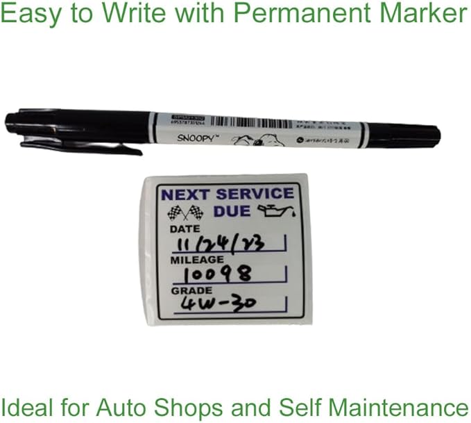 Oil Change Stickers, 300 Pcs 2 x 2 Inches Clear Oil Change Window Stickers for Vehicles Windshield, Removable Vinyl Next Service Due Reminder Sticker Labels for Car Maintenance