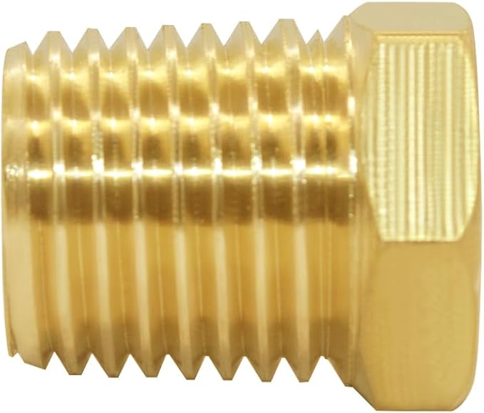 Joywayus Brass Reducing Hex Bushing 1/4" NPT Male to 1/8" NPT Female Pipe Fitting Reducer Adapter(Pack of 10)