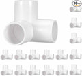 10 Pack 1/2" SCH40 PVC Elbow Pipe Fitting, 3-Way PVC Elbow Corner Side Outlet Tee Fitting, Furniture Grade Pipe Connectors for DIY Project, Pond Protection, Socket x Socket, White