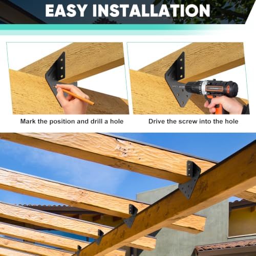30 Pcs 14-Gauge Heavy Duty Hurricane Ties, Black Joist Hangers