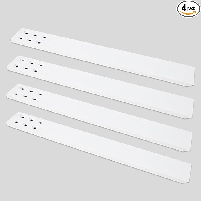 Countertop Support Bracket 4 Pack 20" Lx 2.5" W Hidden White Knee Wall Support Countertop Bracket 3/8" Thick Heavy Duty for Quartz/Granite/Wood/Concret Countertops Screws Included