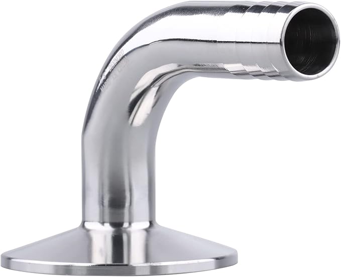 DERNORD Sanitary Hose Barb Pipe Fitting 1.5" Tri Clamp (50.5MM Ferrule) 90 Degree Elbow (Tube OD: 5/8"/15.9MM (1.5 Tri-clamp))