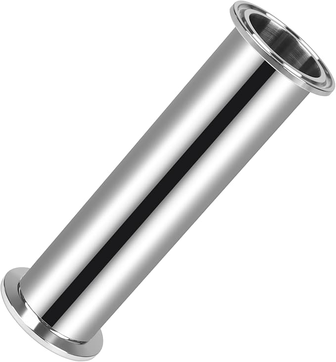 Tri Clamp Tube 1.5 Inch Tube OD Sanitary Spool Tube Length 6 Inch Clamp End OD 50.5mm 304 Stainless Steel Seamless Round Tubing