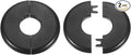 HARFINGTON 2pcs Wall Split Flange 26.5mm/1" Self-Adhesive Plumbing Cover Plates ABS Plastic Round Escutcheon Plate Buckle Design for Water Pipe Bathroom Kitchen Decoration, Black