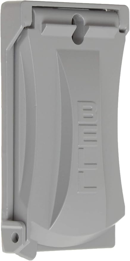 Hubbell Bell MX1050S Single-Gang Weatherproof Heavy Duty Universal Flip Cover Gray Finish (Pack of 2)