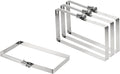 uxcell 4Pcs 304 Stainless Steel Rectangular Hose Clamp, Adjustable 5.9 x 3 Inch Square Worm Gear Duct Pipe Tube Clamps for Ducting Bracket Cable Tray Bridge Project Systems, Silver