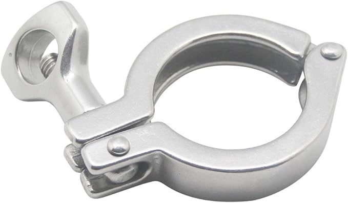 QiiMii Single Pin Heavy Duty 2 Pcs Tri Clamps with Wing Nut Ferrule TC 1.5 Inch Stainless Steel 304 Sanitary Fittings with Silicone Gasket
