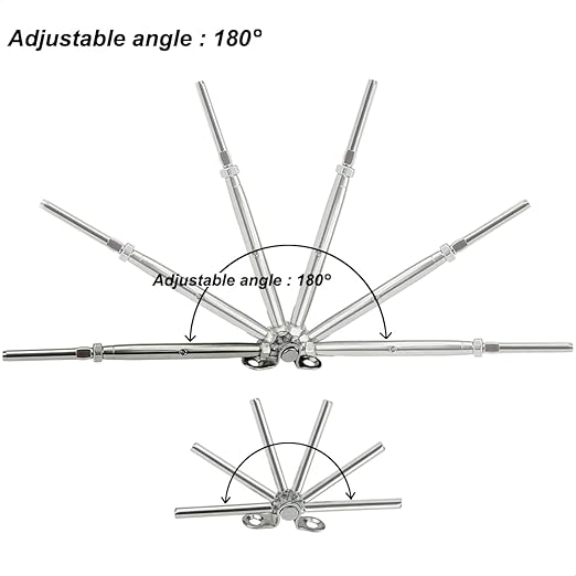 Stainless Steel Cable Railing System Kit,12 Pairs Adjustable Angle Cable Railing Hardware Kit,for 3/16 Cable Railing System,T316 Marine Grade