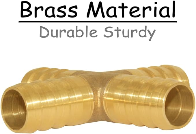 2PCS Solid Brass 3/4"OD Barb Fittings 4-Way Union Intersection Hose Pipe Barb Fitting for Water/Oil/Gas
