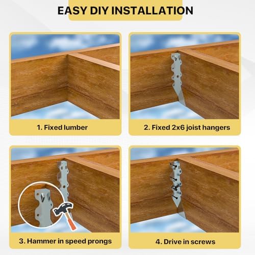 25 pcs 2x8 Joist Hanger,LU28 18 Gauge Double Shear Face Mount Joist Hanger,Hurricane Ties for Rafters Tie Brackets Great for Floor Deck and Ceiling Joists