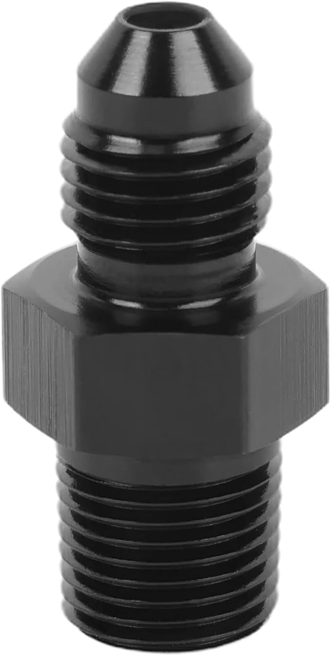 EVIL ENERGY 3AN Male Flare to 1/8" NPT Pipe Fitting Adapter Straight Aluminum Black