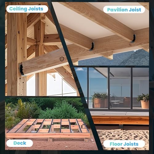 25 pcs 2x6 Joist Hangers Black 18 Gauge Face Mount Joist Hangers , 2x6 Brackets Fits Truss Connectors,Rafter Brackets for Floor Deck and Ceiling Joists Q235B Steel Black Powder Coated