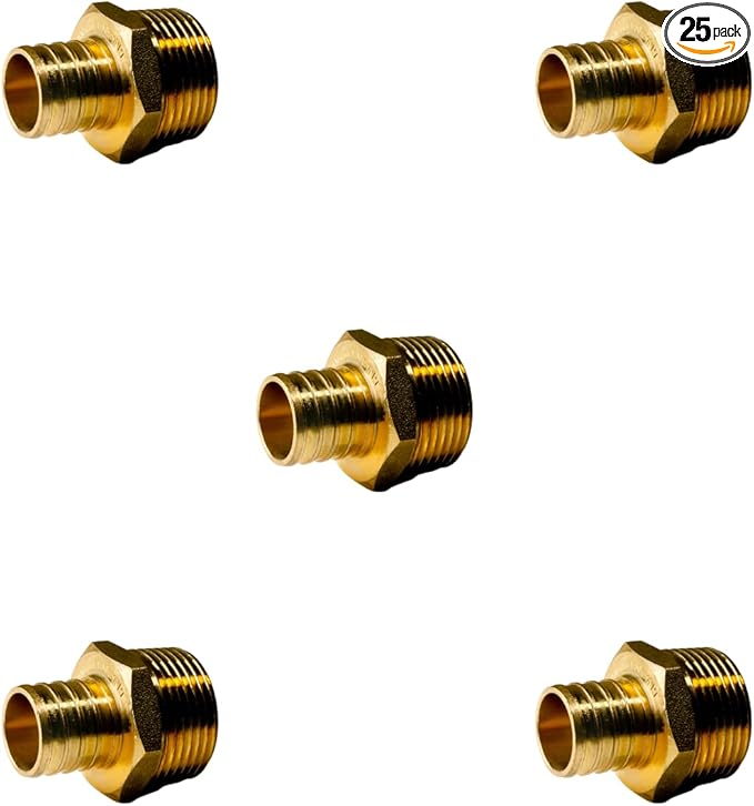 XFITTING 1 inch Pex x 1 inch Male NPT Adapter, 24-4-3=25X, 25 Pieces