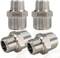 ZOUNI 4pcs Reducing Hex Nipple, 304 Stainless Steel 3/4" NPT Male x 1/2" NPT Male Pipe Fitting Reducer Nipple Adapter 2000psi Reducer Straight Connector (4pcs, 3/4"-1/2")