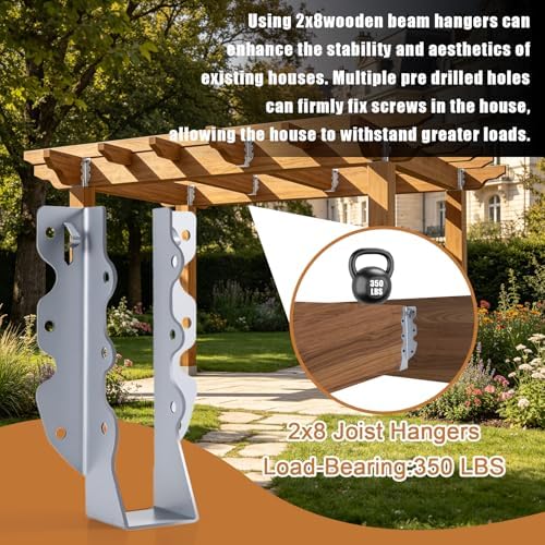 2x8 Joist Hangers Galvanized 20 Pcs,16 Gauge Face Mount Joist Hanger