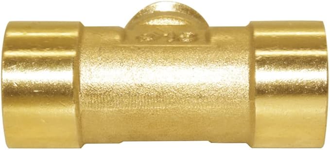 Joywayus Brass Pipe Fitting Barstock Tee 3 Way NPT 1/2" Female x 1/2" Male x 1/2" Female Hose Fitting (Pack of 2)