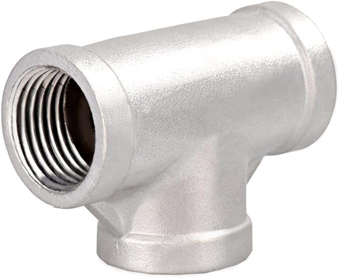 Beduan 3/4" Tee Female NPT T Shaped 3 Way Cast Pipe Fitting - Stainless Steel 304 (Pack of 2)