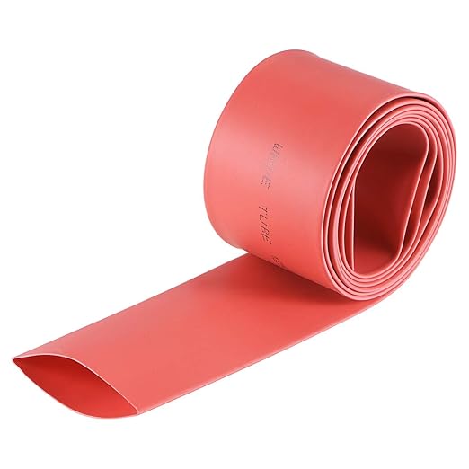 uxcell Heat Shrink Tubing, 1"(25mm) Dia 41mm Flat Width 2:1 Rate Shrinkable Tube Cable Sleeve 1m - Red