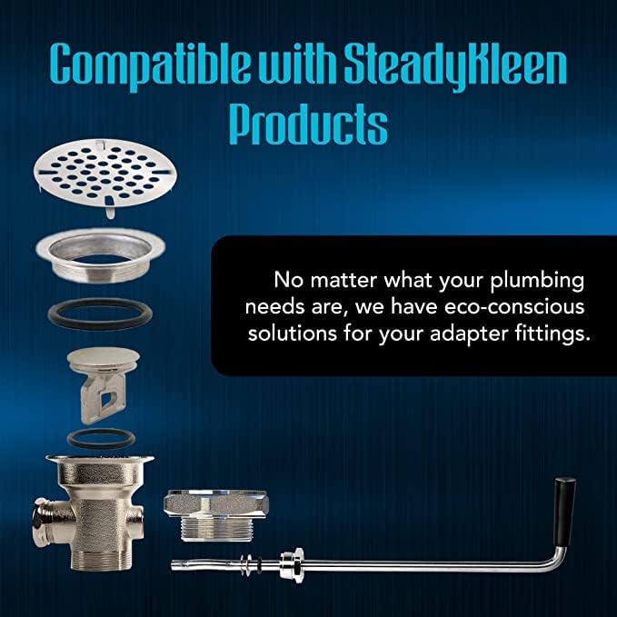3-inch Sink Drain Waste Drain Valve with Twist Handle, Fits Commercial 3 Compartment Sink Style Drains, Controls Sink Drain Stopper - Handy Brass Reducer Included