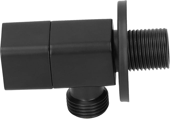 Estink Black Angle Stop Valve G1/2 Mixer Water Stop Valve with All Copper Ceramic Core High Low Temperature Proof for Bathroom Toilet Washbasin