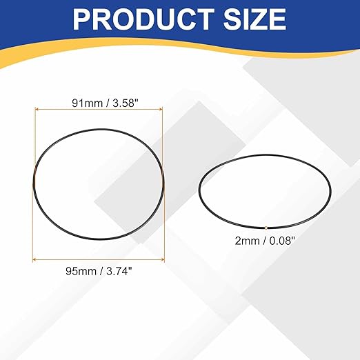 HARFINGTON 10pcs Nitrile Rubber O-Rings 95mm OD 91mm ID 2mm Width Metric Buna-N NBR Sealing Gasket Plumbing Sealing Repair O Rings for Car Auto Vehicle Repair Faucet Air Gas