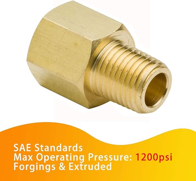 Legines Brass Pipe Fitting, NPT Adapter 3/4" Female to 1/2" Male Reducing Adaptor 1200psi High Pressure (Pack of 2)