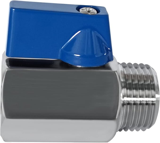 316 Stainless Steel Mini Ball Valve 1/2" NPT Female x Male Thread Shut Off Valve for Water,Oil and Gas 2pcs