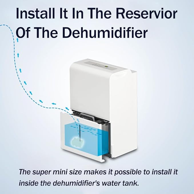 Automatic Small Sump Pump with Water Sensor, 8 FT Lift 70 GPH 115V/230V Mini Condensate Pump with Float Switch, Water Removal for Dehumidifier, Air Conditioner, Ice Maker, Basement, Auto On Off